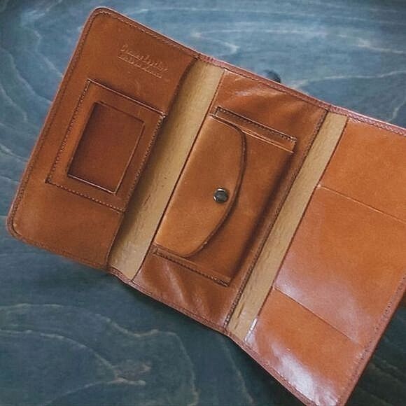 Vtg Mexican hazel tooled leather trifold clutch wallet - Picture 7 of 10